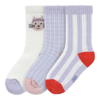 Lot de 3 paires de chaussettes chat rayures
