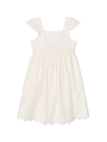 Festkleid mit Volantträgern und Lochstickerei Kommunion, Mädchen