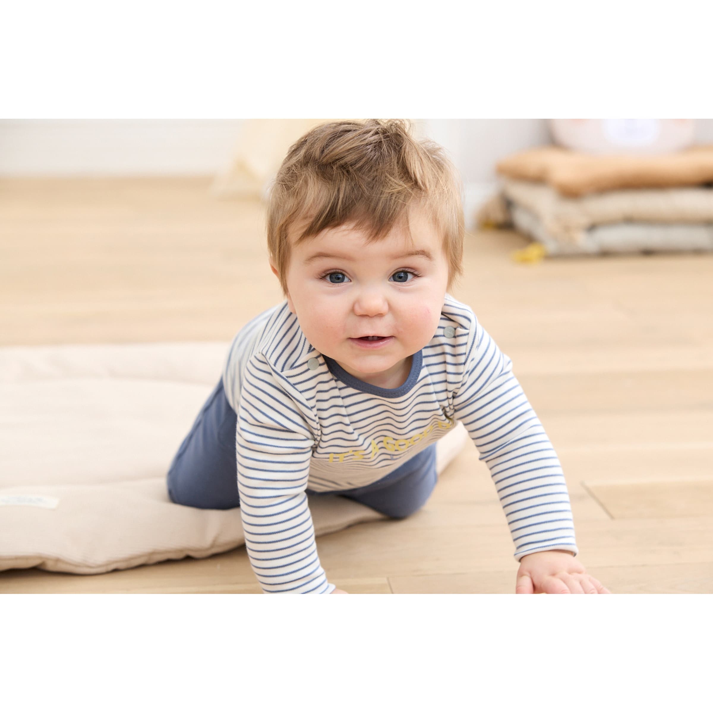 Thumbnail - Bornino Tiny Friends Shirt langarm Ringel It´s a good day