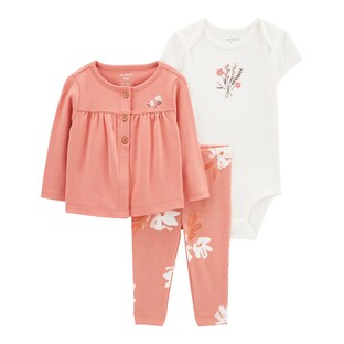 3-tlg. Set Body kurzarm, Sweatjacke und Leggings Blumen