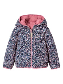 Wende-Steppjacke Mädchen, warm und leicht, Recycling.Polyester, Übergangsjacke