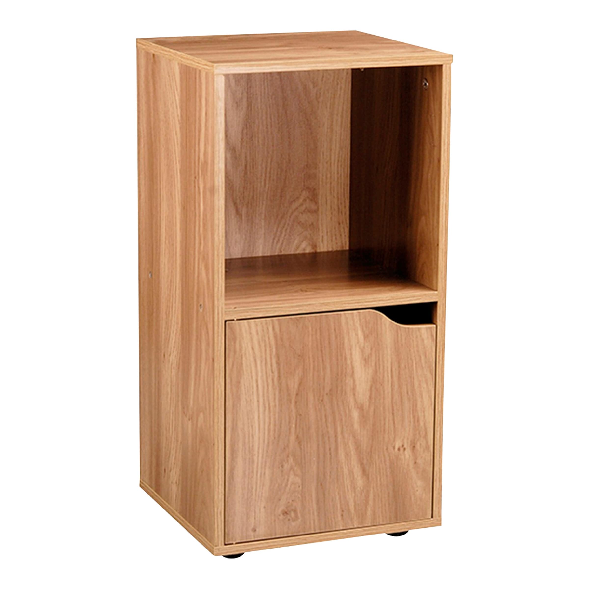 Table de chevet 2 cases décor bois 1 porte - Modu - Calicosy