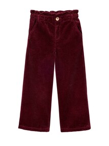 Weite Mädchen Cordhose mit Paperbag-Bund