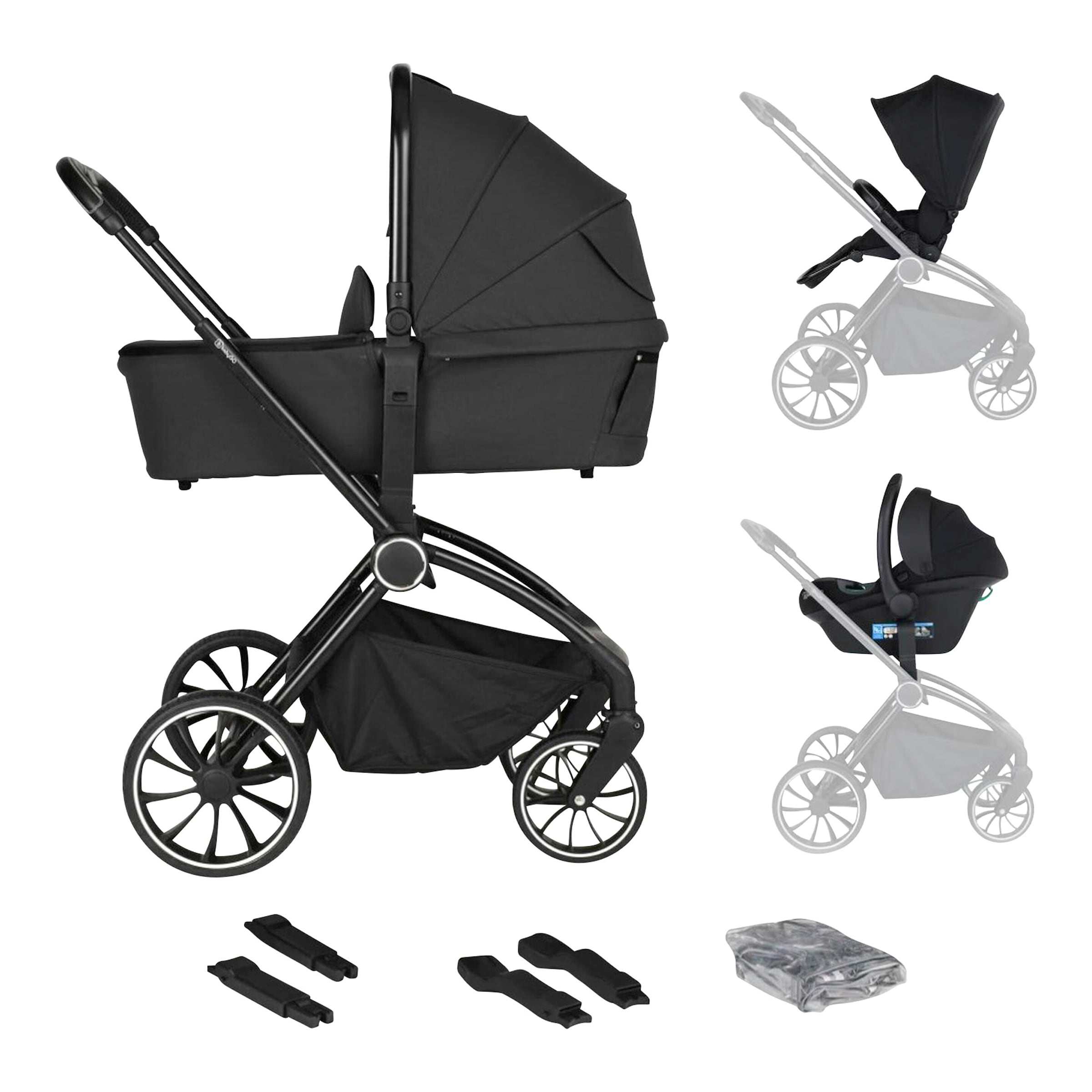 Babygo Kombikinderwagen Harmony Trio-Set inkl. Babyschale iTravel XP schwarz