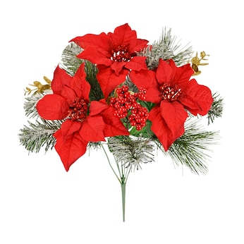 Kunstblumenstrauß "Weihnachtsstern-Mix"