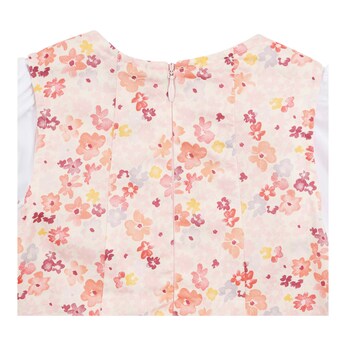 2-tlg. Set Kleid ohne Arm und Shirt langarm Blumen