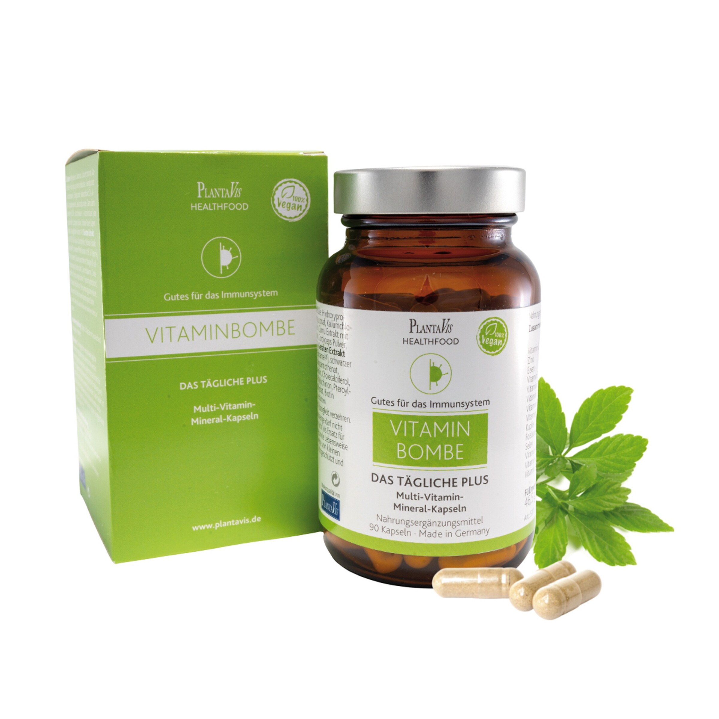 PlantaVis - VitaminBombe - Das tägliche Plus, 90 Kapseln, 46,5 g