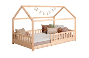 Kinderbett Hausbett "Kay" 100x200 Kiefer natur