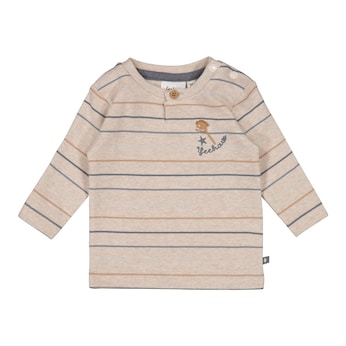 T-shirt henley rayé à manches longues