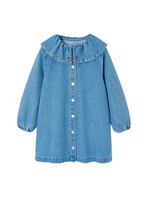 Jeanskleid Mädchen mit Rüschenkragen