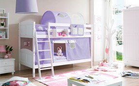 Etagenbett "Erni" Country Kiefer weiß Classic
