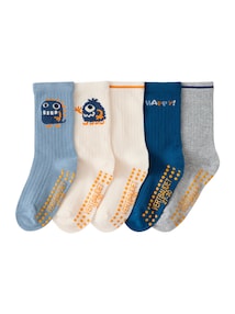 5er-Pack Kinder Stoppersocken Mini-Monster