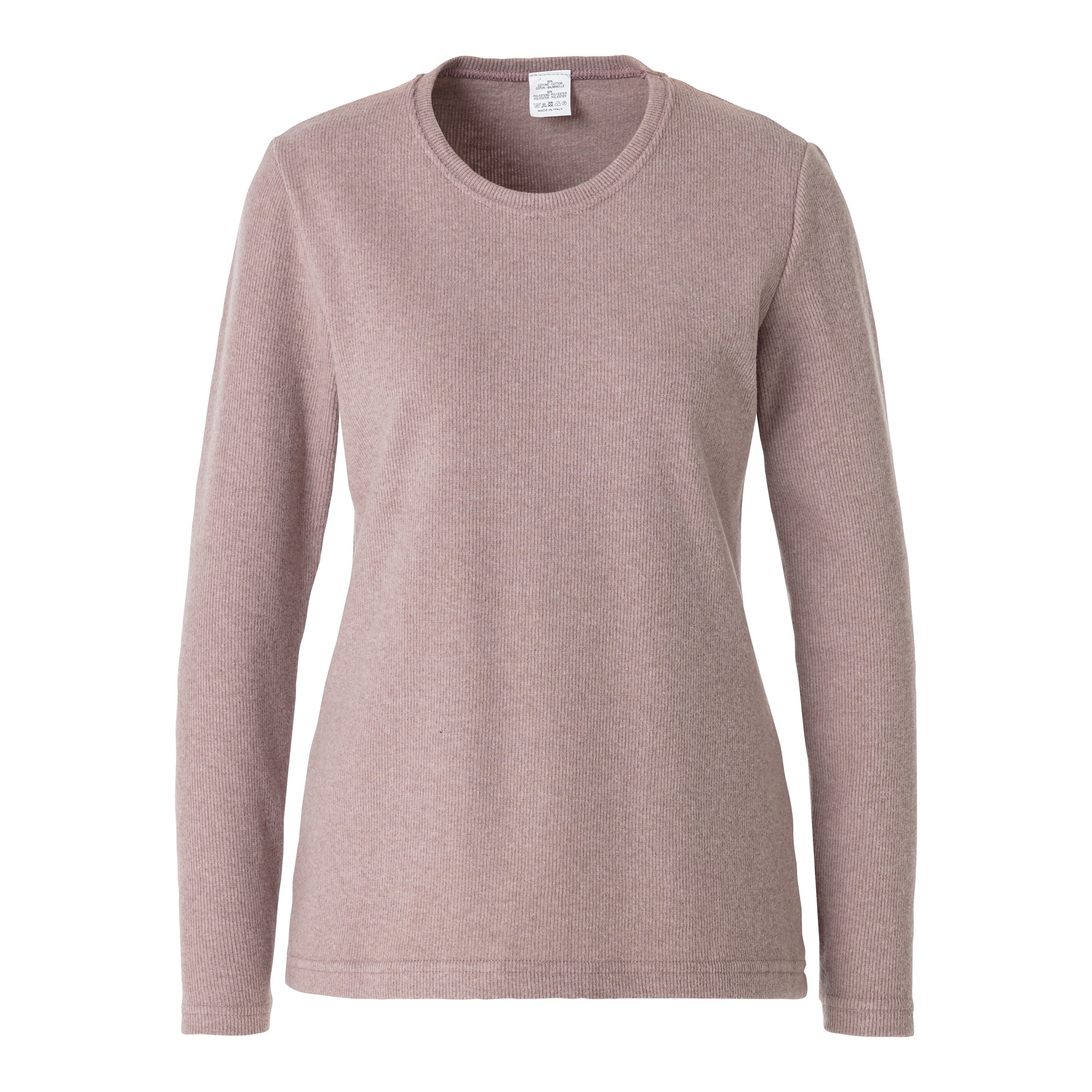 Warmer Damen- Pullover, fein gerippt M natur