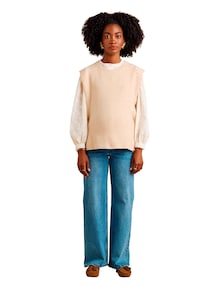 Damen Pullunder mit Wellensaum Wollmix Mama-Tochter-Capsule