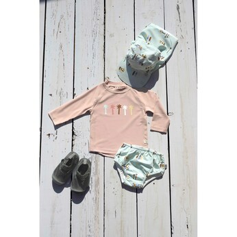 Badeshirt langarm mit UV-Schutz Palmen