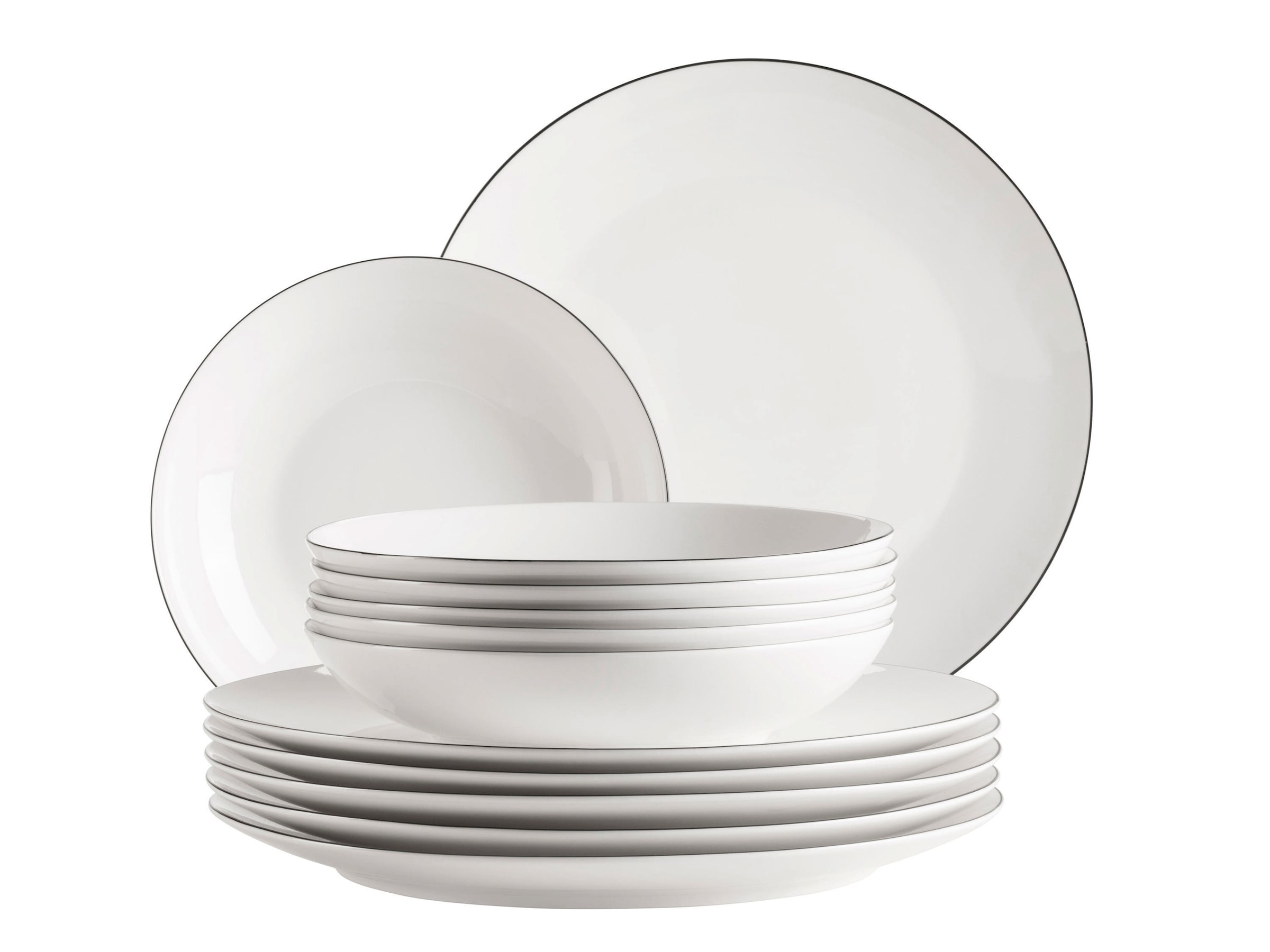 Mäser Weiß Schwarz Tafelservice "Felise Aus Porzellan" Teller Set Geschirr-Set Service von Baur - Image 2