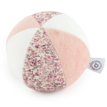 Bieco Softball mit Rassel, Ella | Ø 10 cm | Stoffball Baby mit Rassel | weicher Plüschball | kleiner Greifball Baby Spielzeug | Kleinkind Rasselball | Softball Fußball Plüsch Baby Ball Baby