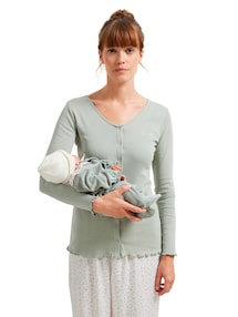 Schlafanzug für Schwangerschaft und Stillzeit, Shirt & Hose, Bio-Baumwolle