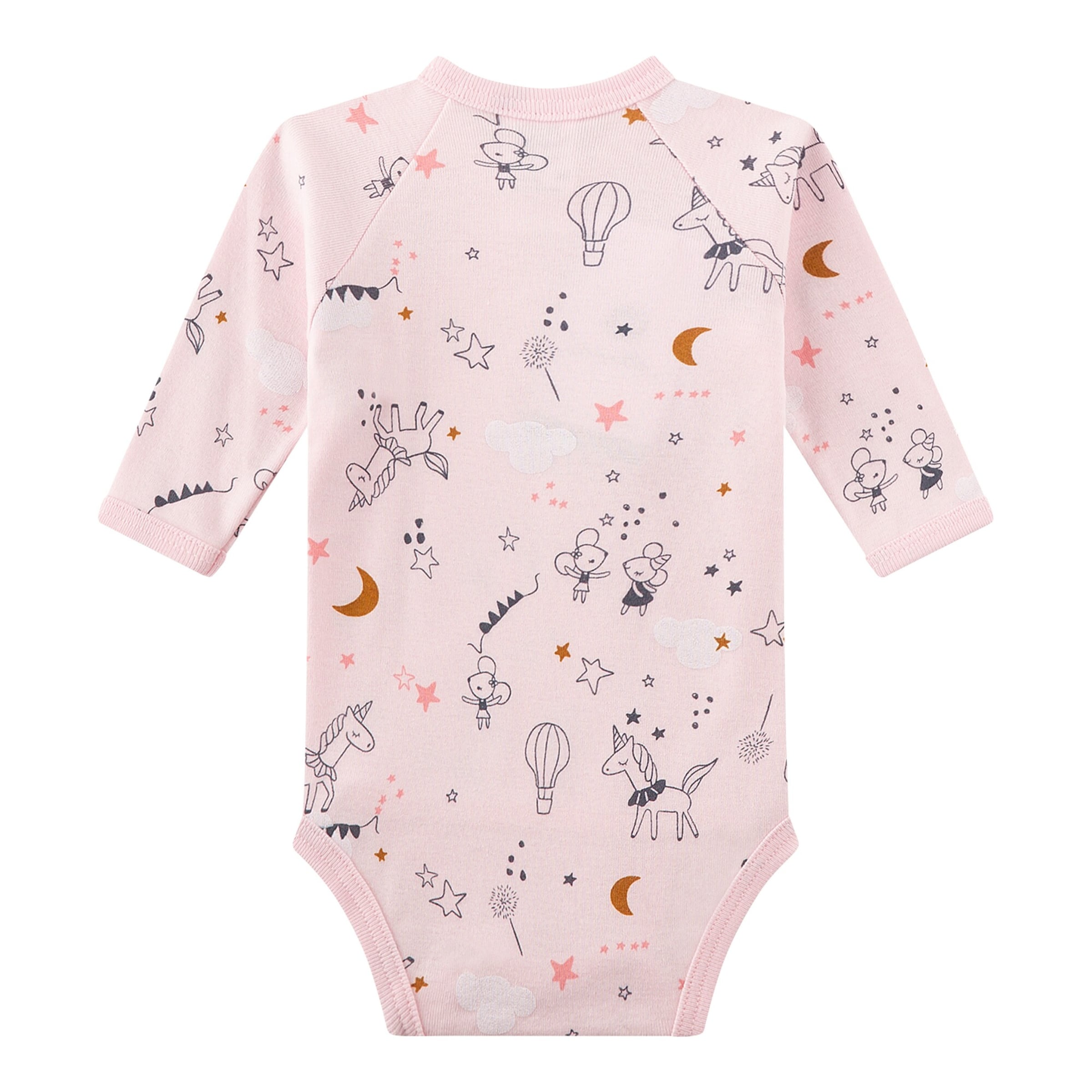 Sanetta Wickelbody langarm Mäuse Einhörner