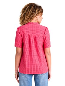 Seersucker-Hemdbluse für Schwangerschaft und Stillzeit