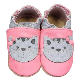 Krabbelschuhe Katze rosa