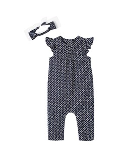 Mädchen Baby-Set: Overall & Haarband