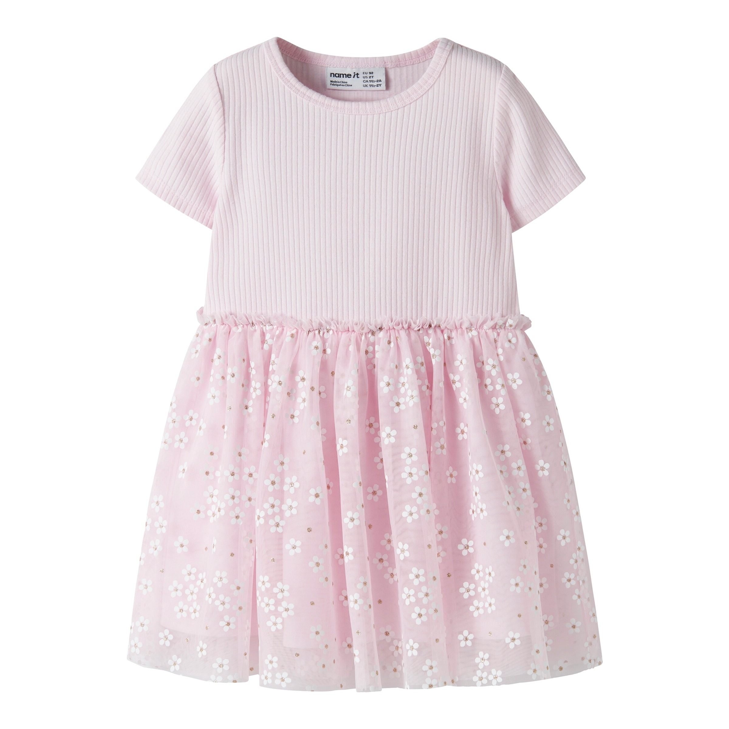 Name It Kleid kurzarm mit Tüllrock Blumen
