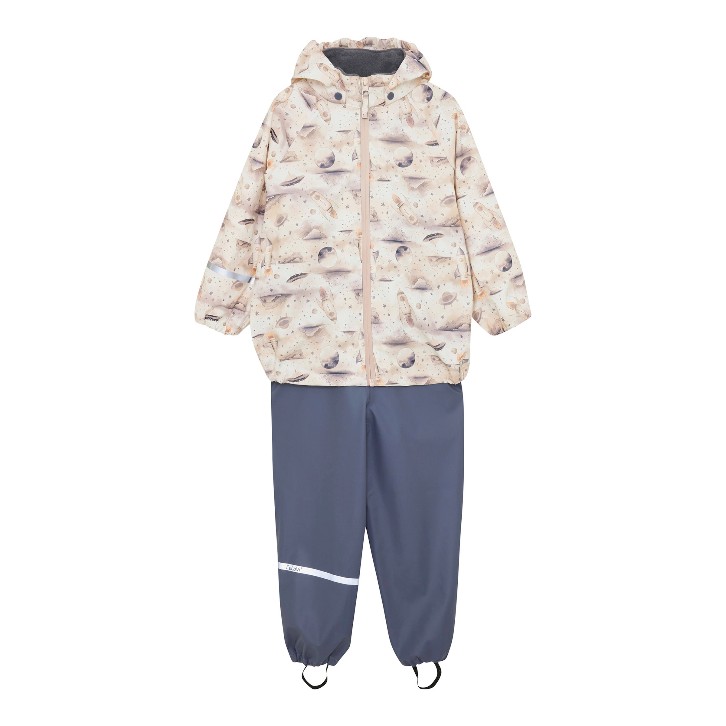 Celavi 2-tlg. Set Regenjacke und Regenhose Weltall