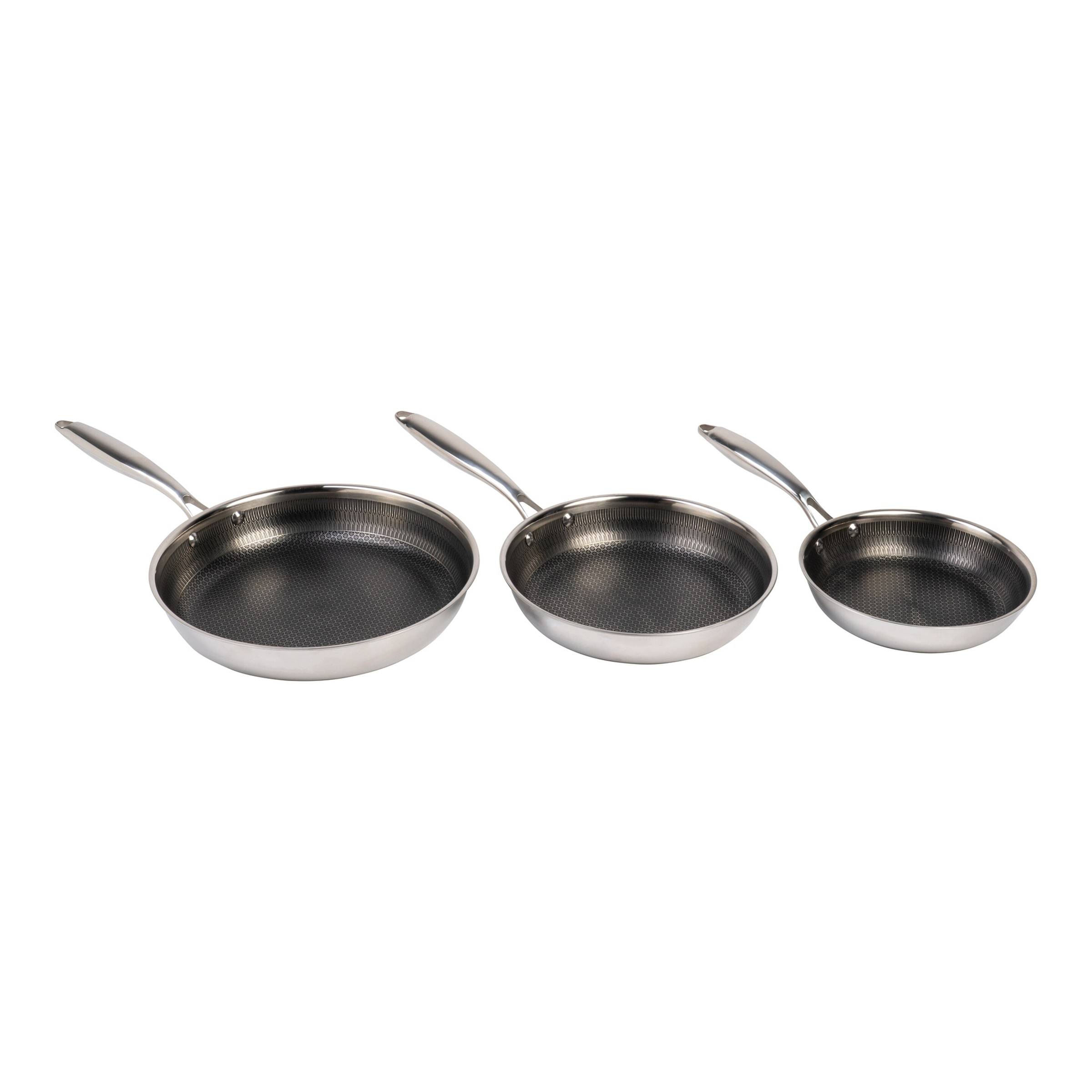 Edelstahl-Pfannen-Set „Premium Polygon“, 3-teilig