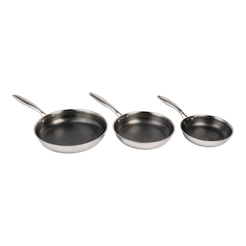 Edelstahl-Pfannen-Set „Premium Polygon“, 3-teilig