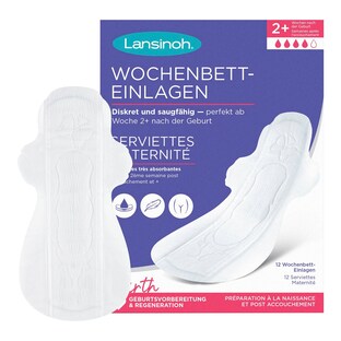 Serviettes hygiéniques de maternité semaines 2+, 12 pièces