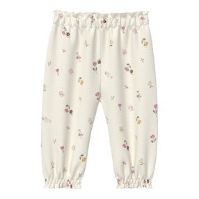 Pantalon en mousseline fleurs abeilles