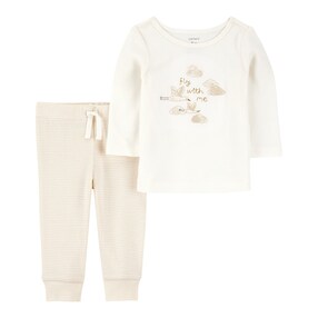 2-tlg. Set Shirt langarm und Jogginghose Ringel Gänse Rippqualität