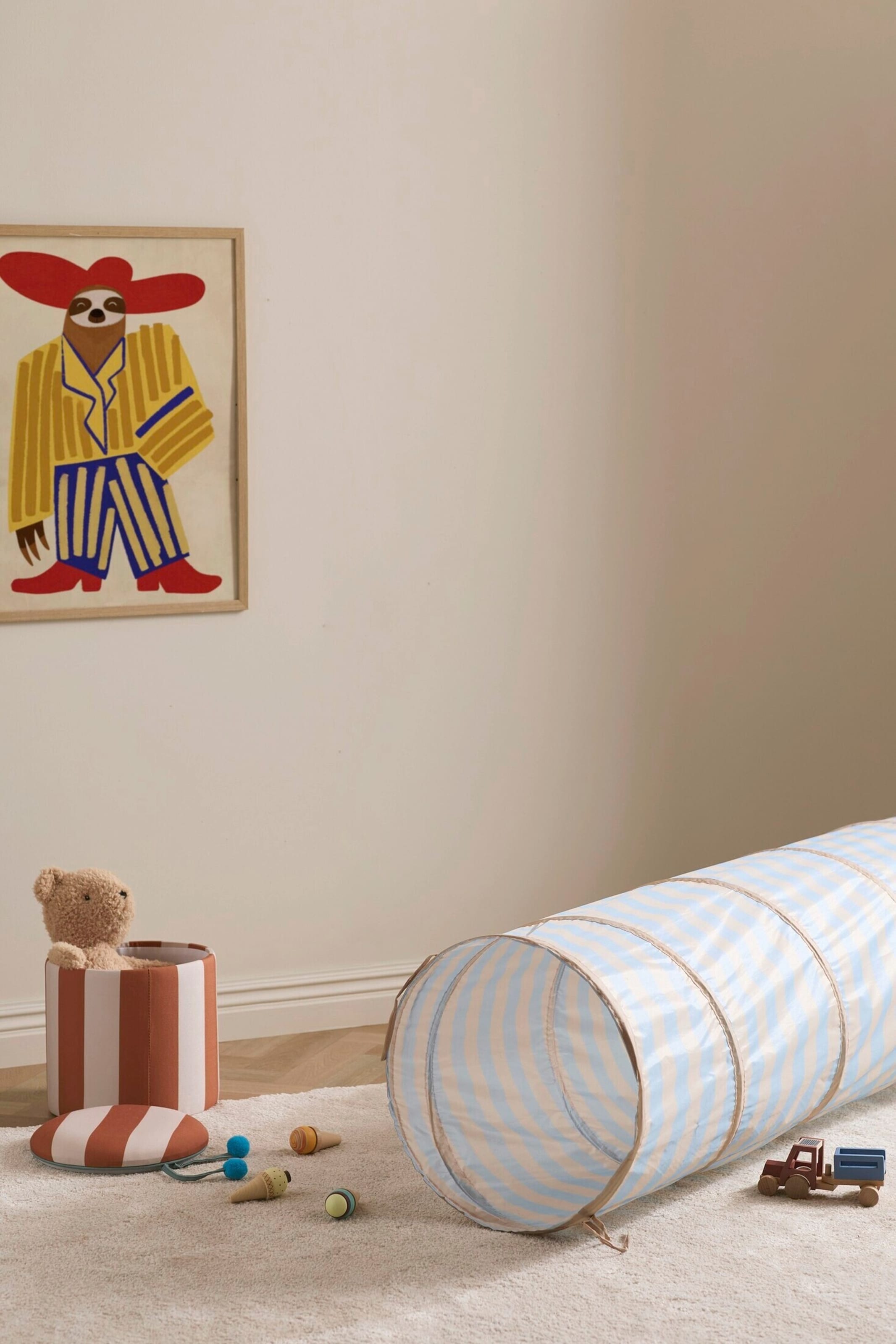 Kids Concept Spieltunnel Streifen hellblau