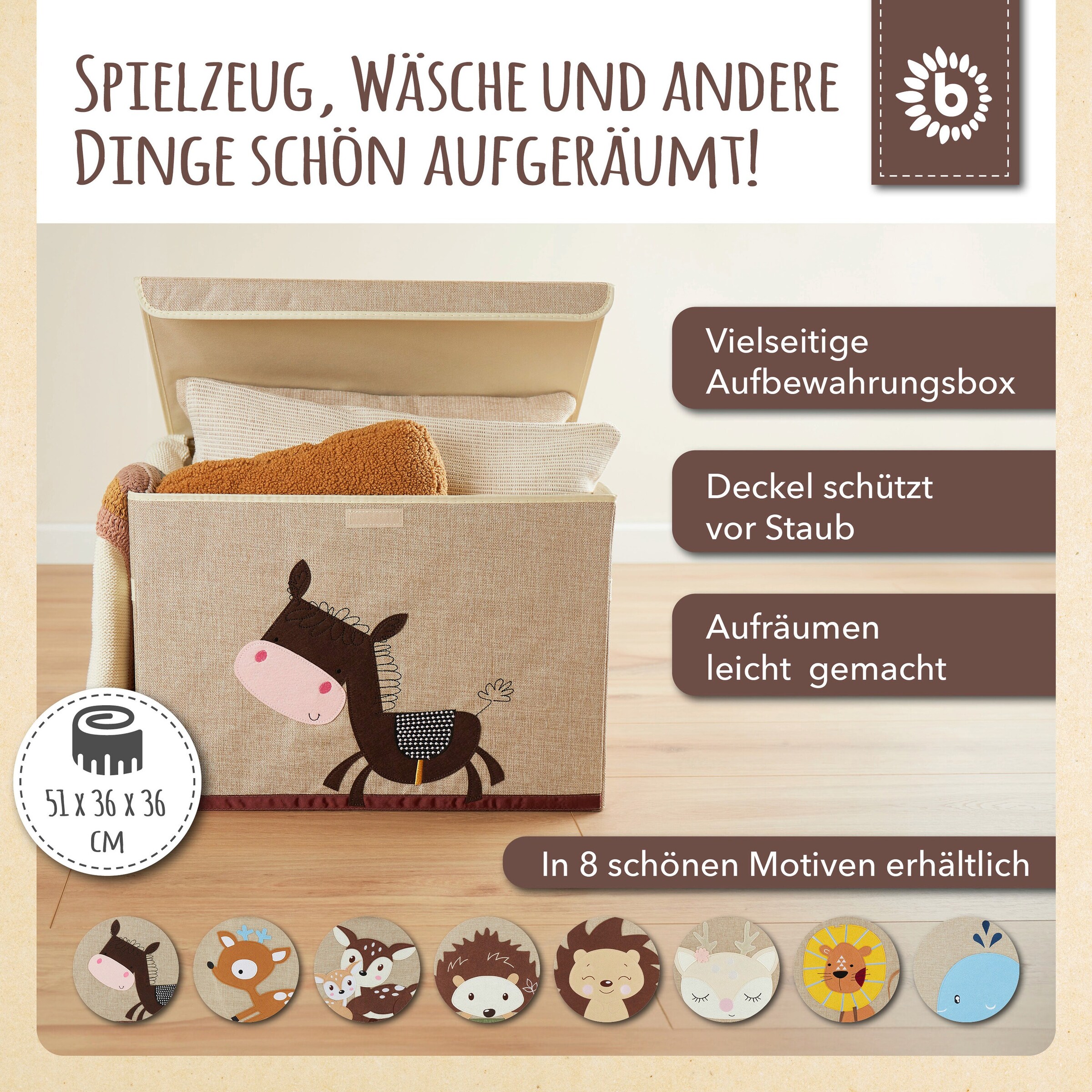 Bieco Aufbewahrungsbox mit Deckel Esel