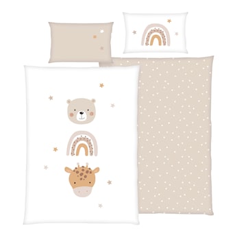 Parure de lit réversible en renforcé Little friends 40x60 / 100x135 cm