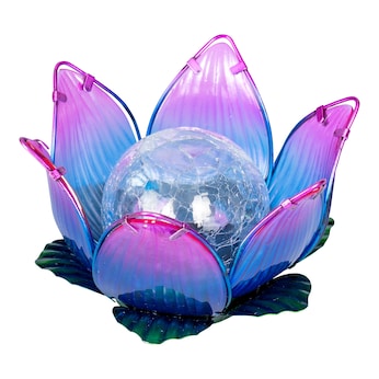 Lampe solaire en verre «Lotus»