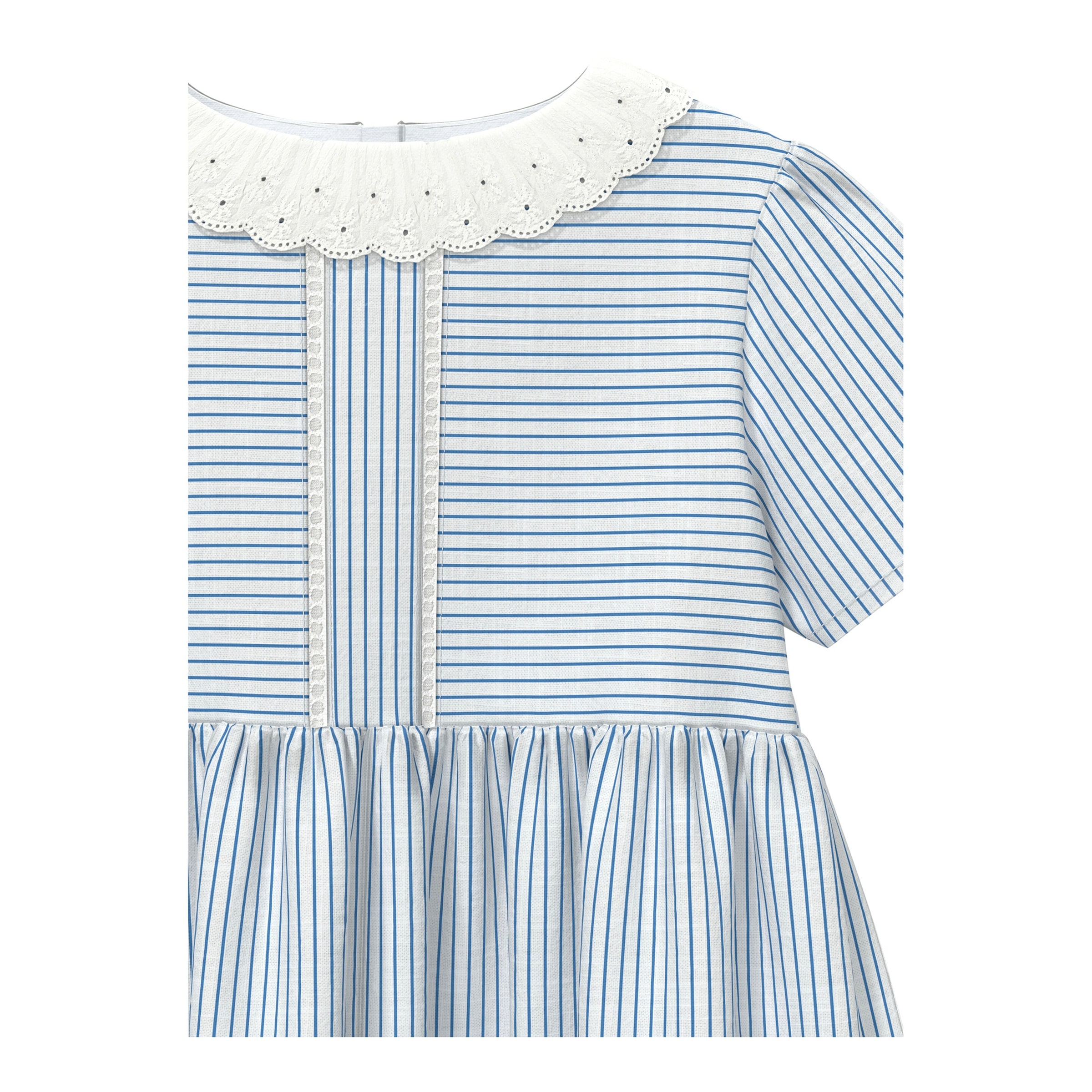 Webkleid mit Kragen Ringel