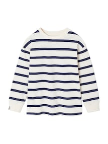 Gestreiftes Jungen Rundhals-Shirt mit Recycling-Baumwolle