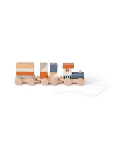 Kids Concept Zug mit Holzklötzen braun