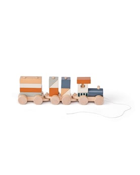 Kids Concept Zug mit Holzklötzen braun