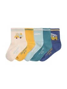 5er-Pack Baby Socken mit Fahrzeugen