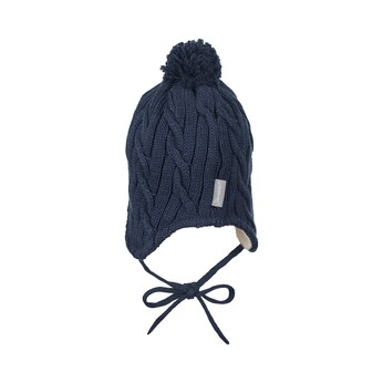 Wintermütze Strick Bommel