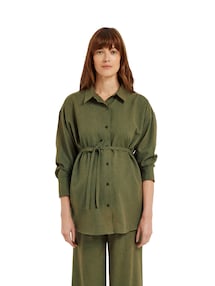 2-teiliges Loungewear-Set für Schwangerschaft und Stillzeit, Leinen-Optik