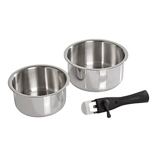 ﻿Kookpannenset “Easy Click”, set van 1 steel en 2 kookpannen