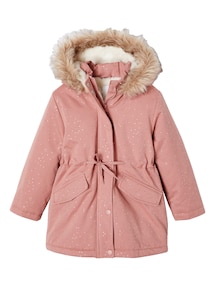 Warme Mädchen Winterjacke mit Glitzer und Webpelz, Recycling-Wattierung
