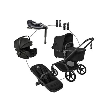 Kombikinderwagen Travel-Set inkl. Babyschale Otter, Isofix-Basis 360 Base und Adapter
