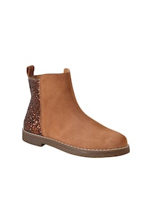 Mädchen Lederboots mit Glitzer & Anziehtrick