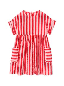 Sommerkleid Mädchen aus Seersucker mit Taschen