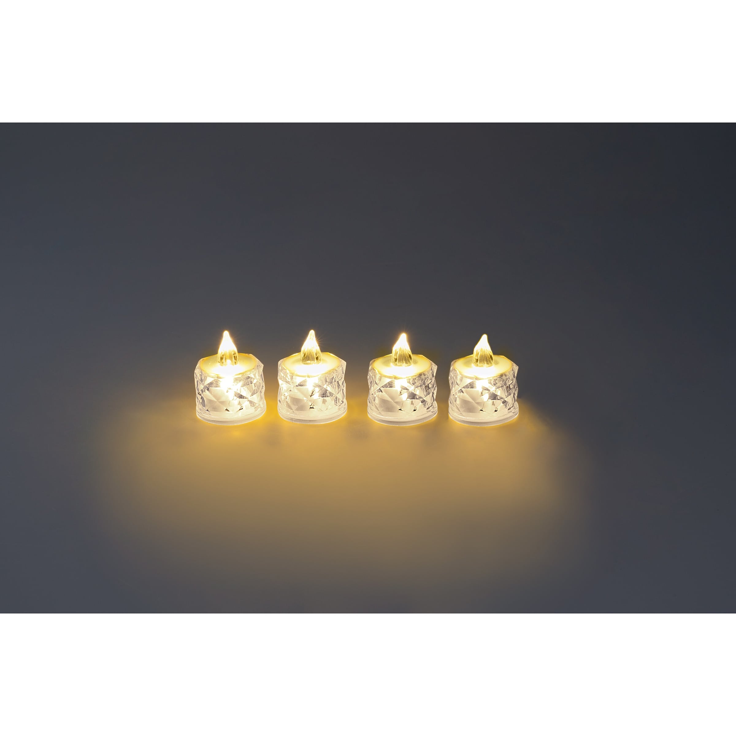 LED-Teelichter „Diamond“, 4 Stück